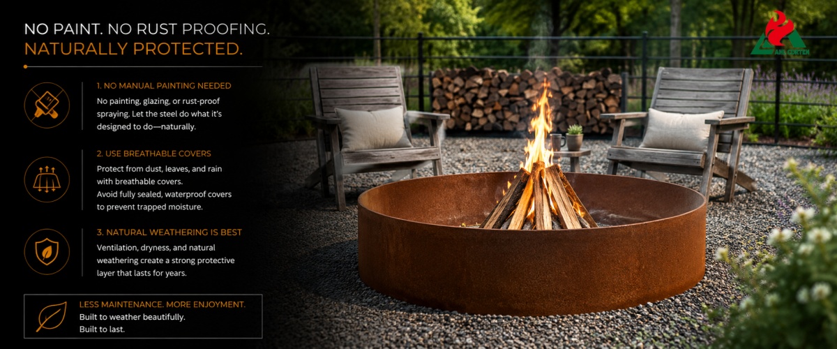 Do Weathering Steel Fire Pits Require Additional Painting or Rust Protection